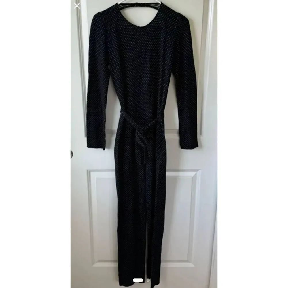 Reformation polkadot  tie waist jumpsuit sz XS